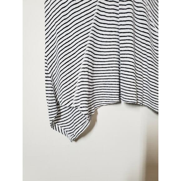 Anthropologie Postmark Womens Medium Top Sleeve Linen Black & White Stripe Tunic - Picture 2 of 10
